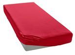 Spannbettlaken ELEGANTE "Mako-Jersey", rot, 1 Stk., Mako-Jersey, 140-160x190-220 28cm, Mako-Jersey, Obermaterial: 97% Baumwolle, 3% Elasthan, Bettlaken, Spannbettlaken, in hochwertiger Qualität mit Elasthan-Anteil