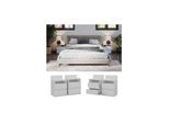 Vicco Nachttisch 2er Set Monty, 39,6 x 59,1 cm, Weiß, Nachtschrank, 2 Schubfächer