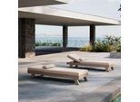 Gartenliege Susa Creme Metall/Textil inkl. Abdeckung