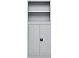 Schäfer Shop Select Aufsatzregal MS, 2 OH, B 800 x T 400 x H 800 mm, Stahlblech, Weissaluminium