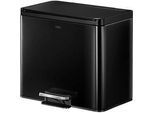 EKO Treteimer Essential Recycler, 3 x 9 Liter, Edelstahl, fingerabdrucksicher, Stay-open-Funktion, B 462 x T 338 x H 411 mm, schwarz