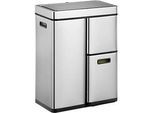 EKO Sensor-Abfalleimer Mirage Plus Recycler, 30+15+15 Liter, gebürsteter Edelstahl, fingerabdrucksicher, B 486 x T 306 x H 653 mm, silber/schwarz