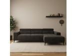 DOMO collection Ecksofa "Trento L-Form, mit Kufenfuss oder Einzelfuss" wahlweise mit Kopfteilverstellung, Recamiere links/rechts bestellbar