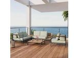 Loungegarnitur Chiara Grün Outdoorstoff/Metall +Abdeckung