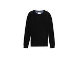 TOM TAILOR Herren Strickpullover aus Baumwolle, schwarz, Uni, Gr. M