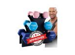 Miweba Sports Gymnastikhantel-Set NKH120, 1-3 kg, Neopren/Vinyl, Eisenkern, rutschfest, Hantelablage (Rosa, Türkis, Königsblau, Neopren)