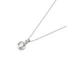 Kette mit Anhänger "rundem Zirkonia Anhänger, Silber 925", silber, GIORGIO MARTELLO MILANO, Halsketten, Damen, 43cm, Silber 925 (Sterlingsilber)
