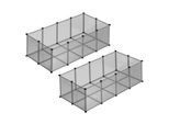 SONGMICS 2er set L-XL Freigehege mit Bodenplatten