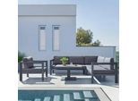 Loungegarnitur Alicja Dunkelgrau Aluminium/Textil