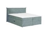 Welnova Boxspringbett , Grau , Textil , H3 + H5 , 7-Zonen , 160x200 cm , gepolstertes Kopfteil, in verschiedenen Größen erhältlich, Härtegradauswahl , Schlafzimmer, Betten, Boxspringbetten