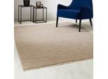 Teppich LUXOR LIVING "Vilnius", beige (sand), B:80cm H:13mm L:150cm, Polyester, Teppiche, Teppich, melierte Optik, weicher Flor, mit Fransen, Wohnzimmer