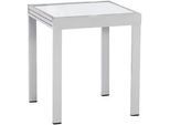 Gardenson Gartentisch , Silberfarben , Metall, Glas , rechteckig , 130x65x65 cm , ausziehbar , Gartenmöbel, Gartentische, Gartentische Ausziehbar
