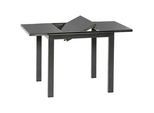 Gardenson Gartentisch , Graphitfarben , Metall, Glas , rechteckig , eckig , 80-120x75.5x70 cm , ausziehbar , Gartenmöbel, Gartentische, Gartentische ausziehbar