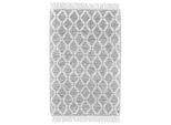Tom Tailor Handwebteppich , Grau, Weiß , Textil , Boho , rechteckig , 65x135 cm , für Fußbodenheizung geeignet, in verschiedenen Größen erhältlich, pflegeleicht , Teppiche und Böden, Teppiche, Schafwollteppiche