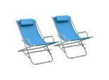 vidaXL Schaukelstühle 2 Stk. Stahl Blau