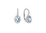 Zeeme Gemstones Ohrhänger 375/- Weißgold Zirkonia und Blautopas