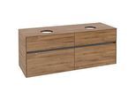 Villeroy und Boch Collaro Waschtischunterschrank C048B0RH 140x54,8x50cm, für 2 Waschtische, mit LED-Beleuchtung, Kansas Oak
