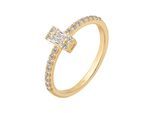 cai Ring 925 Sterling Silber gelb vergoldet mit Zirkonia