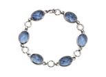 Jamelli Armband 925 Silber rhodiniert Quarz blau (beh.)