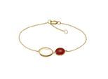 Jamelli Armband Silber 925 vergoldet 17/19cm lang mit echtem Carneol