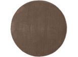 Wollteppich CARPETFINE "Gabbeh Lola Uni", grau (taupe), H:14mm Ø:150cm, Wolle, Teppiche, mit natürlichem Pflanzenmaterial von Hand gewebt, auch als Läufer