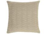 Novel Kissenhülle , Taupe , Textil , Uni , 50x50 cm , Bsci, Oeko-Tex® Standard 100 , Heimtextilien, Bezüge, Kissenbezüge