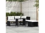vidaXL 4-tlg. Garten-Lounge-Set Poly Rattan Schwarz