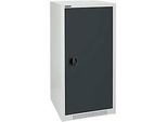 Schäfer Shop Genius Flügeltürschrank FS, Stahl, mit Belüftungslöchern, B 545 x T 420 x H 1105 mm, 3 OH, lichtgrau RAL 7035/anthrazitgrau RAL 7016, bis 250 kg