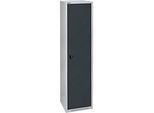 Schäfer Shop Genius Flügeltürschrank FS, Stahl, mit Belüftungslöchern, B 545 x T 420 x H 1950 mm, 5 OH, weissaluminium/anthrazitgrau, bis 250 kg