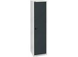 Schäfer Shop Genius Flügeltürschrank FS, Stahl, mit Belüftungslöchern, B 545 x T 420 x H 1950 mm, 5 OH, lichtgrau/anthrazitgrau, bis 250 kg