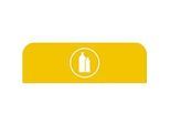 Rubbermaid Hinweistafel Configure für Recyclingstation 57 l, Kunststoff, B 367 x T 20 x H 203 mm, gelb