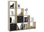 Mid.you Raumteiler , Eichefarben , Holzwerkstoff , 6 Fächer , 142.5x138.5x29 cm , Wohnzimmer, Raumteiler, Offene Regale