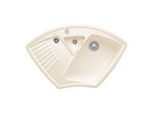 Villeroy und Boch Arena Eck Eckspüle 672902KR Ablaufgarnitur, Exzenterbetätigung, Resteschale, Crema