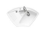 Villeroy und Boch Arena Eck Eckspüle 672902R1 Ablaufgarnitur, Exzenterbetätigung, Resteschale, weiß