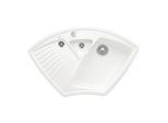 Villeroy und Boch Arena Eck Eckspüle 672902RW Ablaufgarnitur, Exzenterbetätigung, Resteschale, Stone White