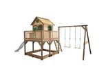 Ambia Garden Spielturm , Braun, Grün, Weiß , Holz , Hemlocktanne , 613x291x277 cm , EN 71, CE, FSC 100% , Freizeit & Co, Gartenspielzeug, Spieltürme