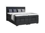 Moderano Boxspringbett , Anthrazit , Holz, Holzwerkstoff , H4 , 5-Zonen , 160x200 cm , Bettkasten, gepolstertes Kopfteil, Stoffauswahl, Topper geteilt, in verschiedenen Größen erhältlich, Matratze geteilt , Holzmöbel, Holzbetten, Boxspringbetten Holz