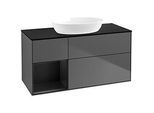 Villeroy und Boch Finion Waschtischunterschrank FA62PDGK 120cm, Abdeckplatte black matt, Regale Black matt lacquer, Anthracite matt