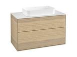 Villeroy und Boch Finion Waschtischunterschrank G64100PC 100x60,3x50,1mm, Wandbeleuchtung, Glass White Matt, Oak Veneer