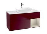 Villeroy und Boch Finion Waschtischunterschrank F831HHHB 120cm, Abdeckplatte white matt, Regale sand matt lacquer, Peony Matt