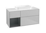 Villeroy und Boch Finion Waschtischunterschrank G701HGGJ 120x60,3x50,1cm, Regal rechts Midnight Blue Matt Lacquer, Light grey matt
