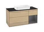 Villeroy und Boch Finion Waschtischunterschrank G712GKPC 120x60,3x50,1cm, Regal rechts Anthracite matt, Oak Veneer