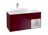 Villeroy und Boch Finion Waschtischunterschrank F811GJHB 120cm, Abdeckplatte white matt, Regale Light grey matt lacquer, Peony Matt
