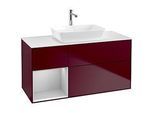 Villeroy und Boch Finion Waschtischunterschrank F821GJHB 120cm, Abdeckplatte white matt, Regale Light grey matt lacquer, Peony Matt