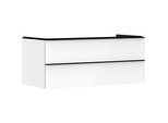 hansgrohe Xelu Q Waschtischunterschrank 54082670 1180x485x550mm, 2 Schubkästen, weiß hochglanz, mattschwarz