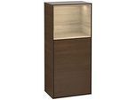 Villeroy und Boch Finion Seitenschrank F500PCGN 41,8x93,6x27cm, links, Regal oben Oak Veneer, Walnut veneer