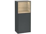Villeroy und Boch Finion Seitenschrank F510PCHG 41,8x93,6x27cm, rechts, Regal oben Oak Veneer, Midnight Blue Matt Lacquer