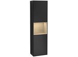 Villeroy und Boch Finion Hochschrank F460PCPD 41,8x151,6x27cm, links, Regal Oak Venerr, Black matt lacquer