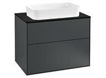 Villeroy und Boch Finion Waschtischunterschrank G22200HG 80x60,3cm, Emotion, Abdeckplatte black matt, Midnight Blue Matt Lacquer