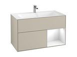 Villeroy und Boch Finion Waschtischunterschrank F040GFHH 99,6x59,1x49,8cm, Regal rechts Glossy white lacquer, Sand Matt Lacquer